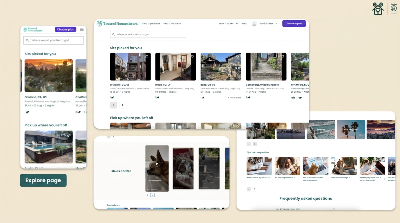 Turning sitter discovery into conversion. Project preview.